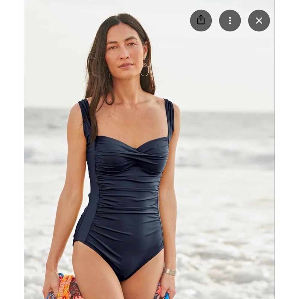 Sundance Marilyn Women's Black Ruched One Piece Swimsuit Padded Size XS